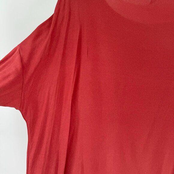 Eileen Fisher Women's Long Sleeve Tunic Top Size Medium Silk Blend red - Picture 9 of 9
